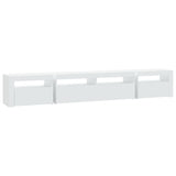 TV Cabinet with LED Lights White 240x35x40 cm