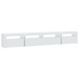 TV Cabinet with LED Lights White 240x35x40 cm - Low Angle