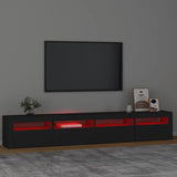 TV Cabinet with LED Lights Black 240x35x40 cm - 45-Degree Angle