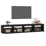 TV Cabinet with LED Lights Black 240x35x40 cm