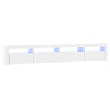 TV Cabinet with LED Lights High Gloss White 240x35x40 cm
