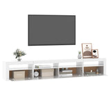 TV Cabinet with LED Lights High Gloss White 240x35x40 cm