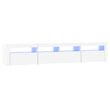 TV Cabinet with LED Lights White 210x35x40 cm