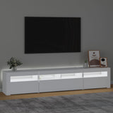 TV Cabinet with LED Lights White 210x35x40 cm - Side View