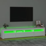 TV Cabinet with LED Lights White 210x35x40 cm - Top-Down View