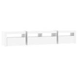 TV Cabinet with LED Lights White 210x35x40 cm - Low Angle