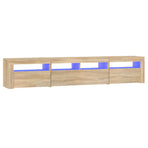 TV Cabinet with LED Lights Sonoma Oak 210x35x40 cm