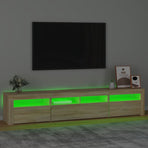 TV Cabinet with LED Lights Sonoma Oak 210x35x40 cm