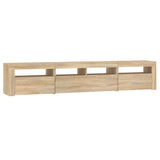 TV Cabinet with LED Lights Sonoma Oak 210x35x40 cm