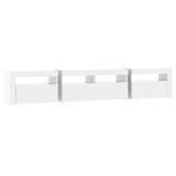 TV Cabinet with LED Lights High Gloss White 210x35x40 cm - 45-Degree Angle