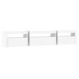 TV Cabinet with LED Lights White 195x35x40 cm - Low Angle