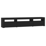 TV Cabinet with LED Lights Black 195x35x40 cm - Rear View