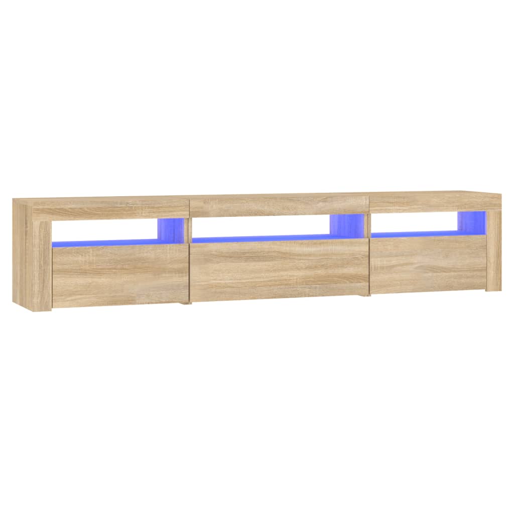 TV Cabinet with LED Lights Sonoma Oak 195x35x40 cm