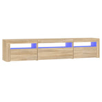TV Cabinet with LED Lights Sonoma Oak 195x35x40 cm