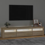 TV Cabinet with LED Lights Sonoma Oak 195x35x40 cm