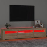 TV Cabinet with LED Lights Sonoma Oak 195x35x40 cm