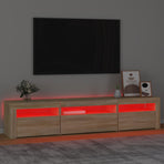 TV Cabinet with LED Lights Sonoma Oak 195x35x40 cm