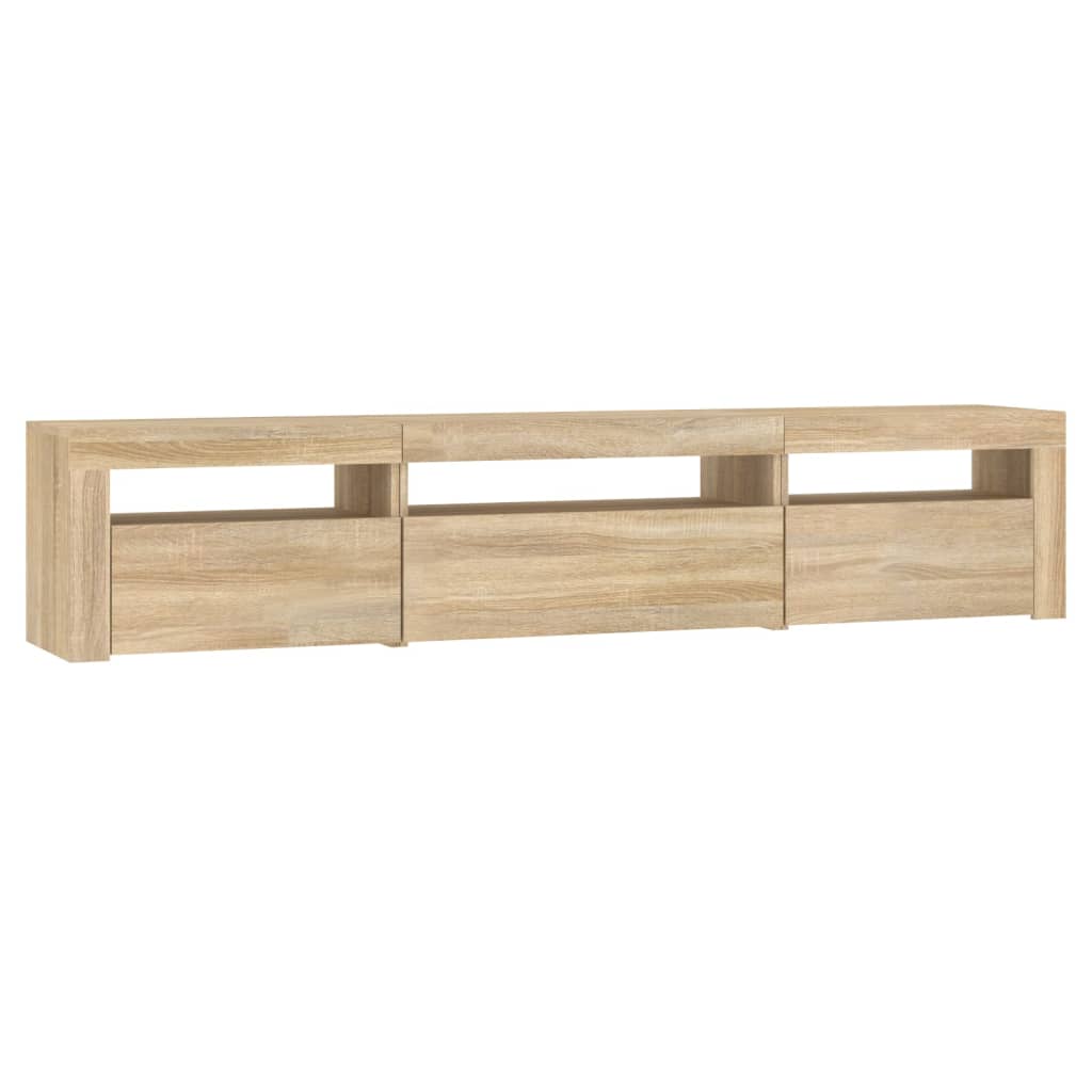TV Cabinet with LED Lights Sonoma Oak 195x35x40 cm