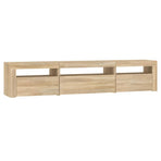 TV Cabinet with LED Lights Sonoma Oak 195x35x40 cm