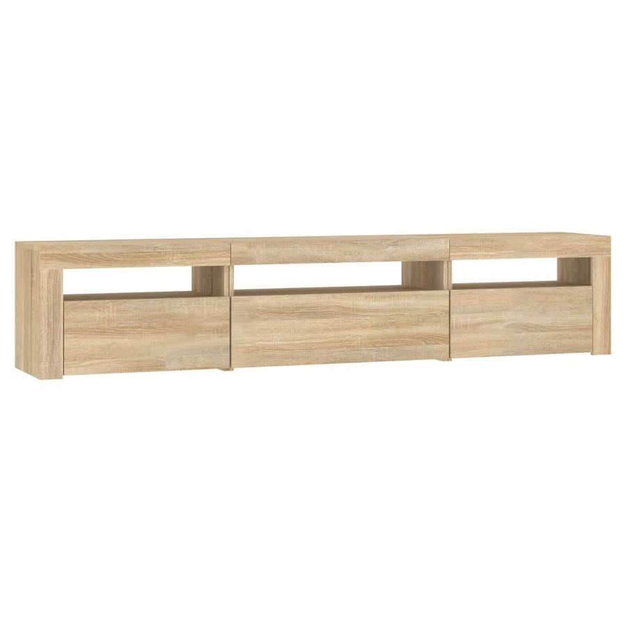 TV Cabinet with LED Lights Sonoma Oak 195x35x40 cm