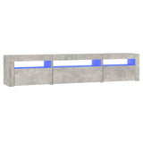 TV Cabinet with LED Lights Concrete Grey 195x35x40 cm