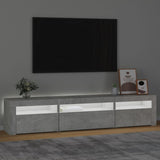 TV Cabinet with LED Lights Concrete Grey 195x35x40 cm