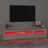 TV Cabinet with LED Lights Concrete Grey 195x35x40 cm