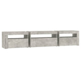 TV Cabinet with LED Lights Concrete Grey 195x35x40 cm - Close-Up Angle