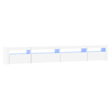 TV Cabinet with LED Lights White 270x35x40 cm