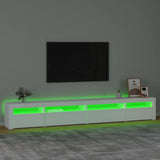 TV Cabinet with LED Lights White 270x35x40 cm - Top-Down View