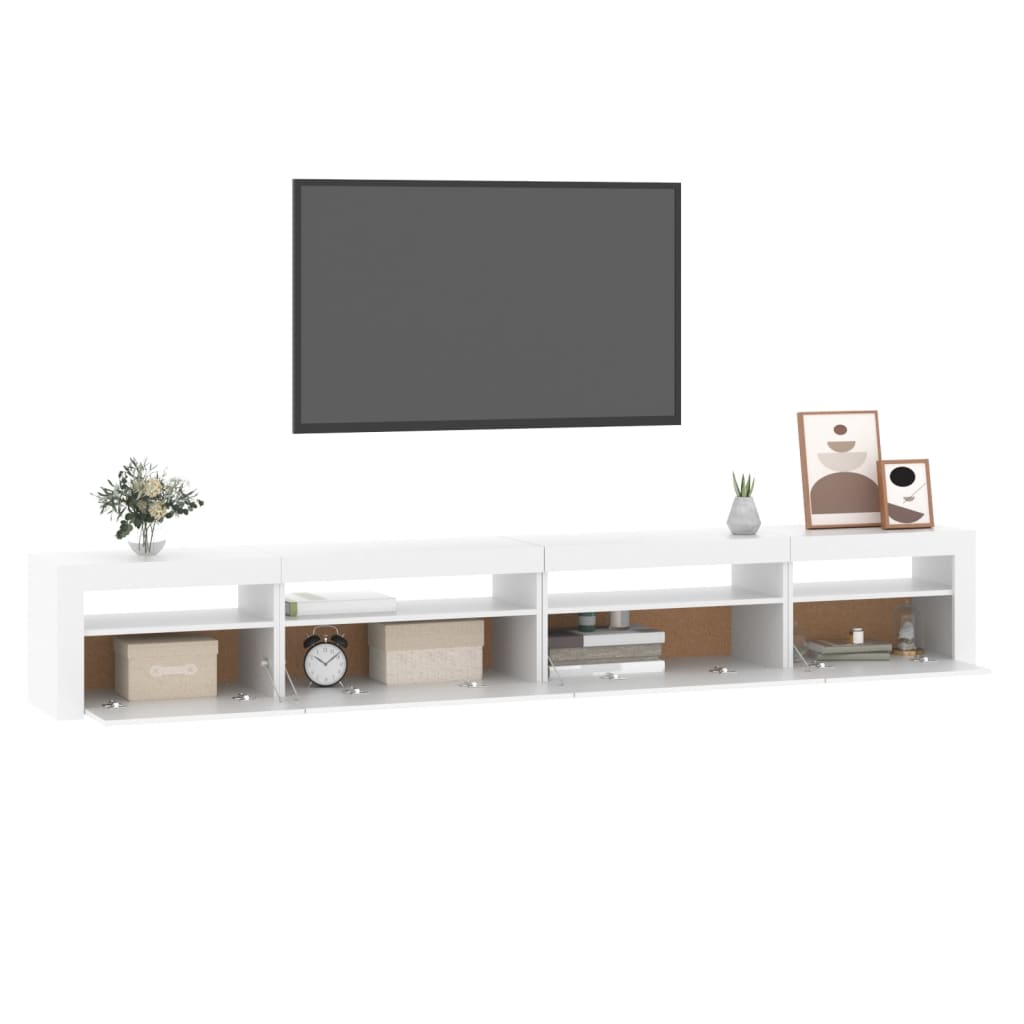TV Cabinet with LED Lights White 270x35x40 cm