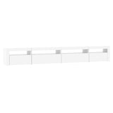 TV Cabinet with LED Lights White 270x35x40 cm - Top-Down View