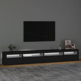 TV Cabinet with LED Lights Black 270x35x40 cm - Side View