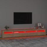 TV Cabinet with LED Lights Sonoma Oak 270x35x40 cm - 45-Degree Angle