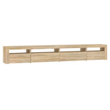 TV Cabinet with LED Lights Sonoma Oak 270x35x40 cm - Rear View
