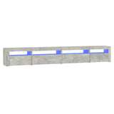 TV Cabinet with LED Lights Concrete Grey 270x35x40 cm