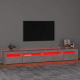 TV Cabinet with LED Lights Concrete Grey 270x35x40 cm