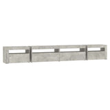 TV Cabinet with LED Lights Concrete Grey 270x35x40 cm - Close-Up Angle
