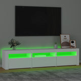 TV Cabinet with LED Lights White 180x35x40 cm - Top-Down View