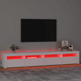 TV Cabinet with LED Lights White 240x35x40 cm