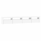 TV Cabinet with LED Lights White 240x35x40 cm