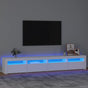 TV Cabinet with LED Lights White 240x35x40 cm