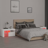Bedside Cabinets 2 pcs with LED Lights White 70x36.5x40 cm - Rear View