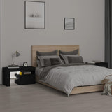 Bedside Cabinets 2 pcs with LED Lights Black 70x36.5x40 cm - Top-Down View