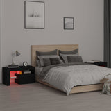 Bedside Cabinets 2 pcs with LED Lights Black 70x36.5x40 cm - Rear View