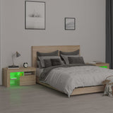 Bedside Cabinets 2 pcs with LED Lights Sonoma Oak 70x36.5x40 cm - 45-Degree Angle