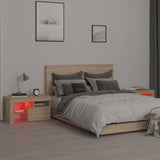 Bedside Cabinets 2 pcs with LED Lights Sonoma Oak 70x36.5x40 cm - Rear View