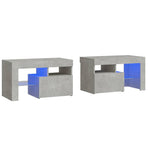 Bedside Cabinets 2 pcs with LED Concrete Grey 70x36.5x40 cm