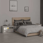 Bedside Cabinets 2 pcs with LED Concrete Grey 70x36.5x40 cm