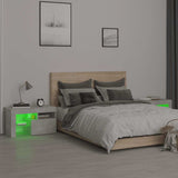 Bedside Cabinets 2 pcs with LED Lights Concrete Grey 70x36.5x40 cm - 45-Degree Angle